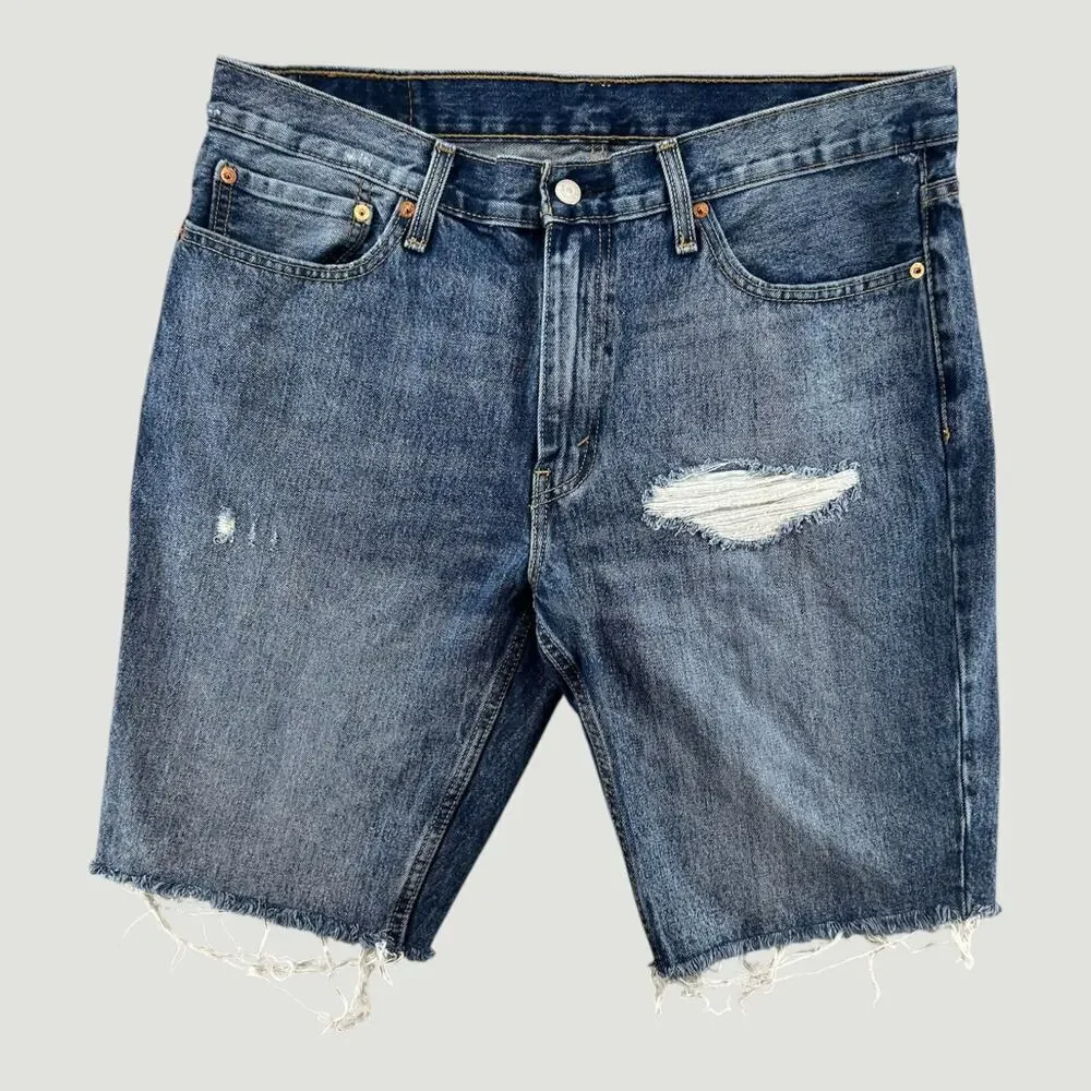 VTG Levi’s 511 Y2K Cutoff Denim Shorts Distressed Raw Hem W36